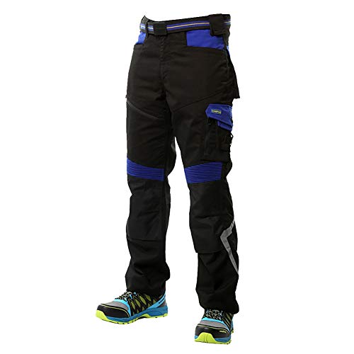 Goodyear Workwear GYPNT010 - Pantalones de trabajo para hombre, con bolsillos y bolsillos, color negro/azul real, talla 42 Long