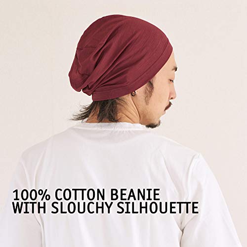 Gorra Ligera Verano para Hombre - Gorro de Mujer Slouchy Beanie Slouch 100% algodón Sombrero Elastico Gris