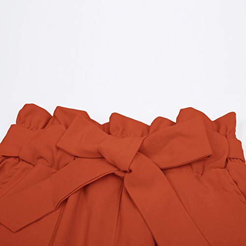 GRACE KARIN Pantalones de Tubo de Cintura Alta para Mujer con Cinturilla elástica Ligero para Primavera otoño Naranja XL CLAF1011-20