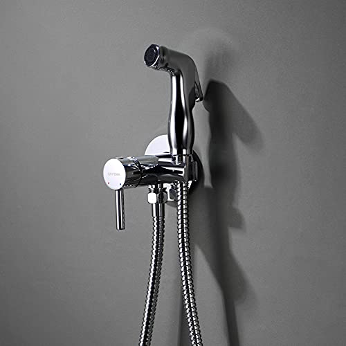 GRIFEMA Irismart - Monomando empotrar para bidé WC, agua caliente y fria, con ducha mano, soporte y manguera, Flexo 1.2 m, Cromo [Exclusivo en Amazon]