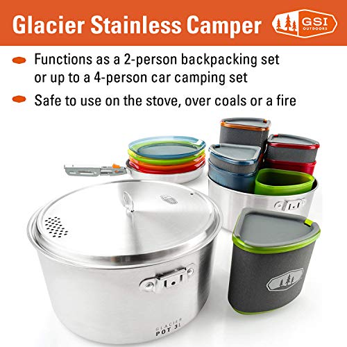 GSI Outdoors Glacier Stainless Camper Kit de Cocina, Unisex Adulto, Multicolor, Talla Única