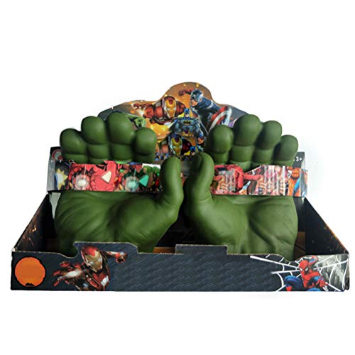 Guantes Gamma, Big Hulk Smash Hands, 1 par de Guantes de Boxeo Suaves de Hulk, Disfraz de PVC de puño para niños y Adultos (Green)