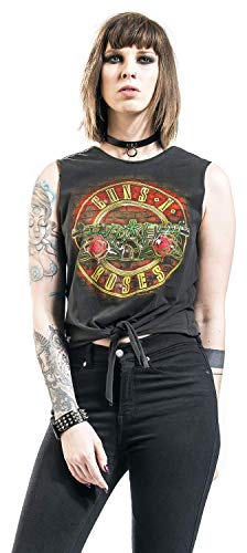 Guns N' Roses Amplified Collection - Neon Bullet Mujer Top Gris Marengo L, 100% algodón, Regular