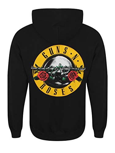 Guns N' Roses Classic Logo (Back Print) Capucha, Negro (Black Black), X-Large para Hombre