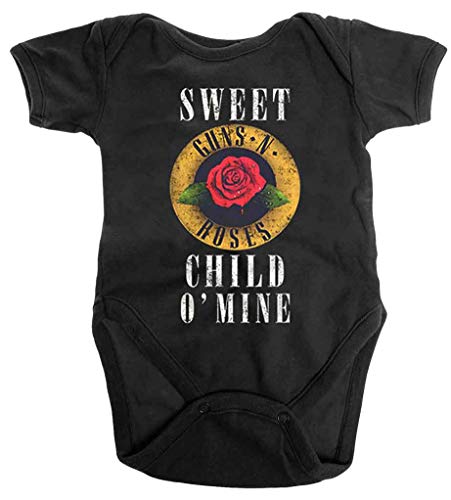 Guns N' Roses Kids Baby Grow: Child O' Mine Rose - 12 - 18 meses, color negro