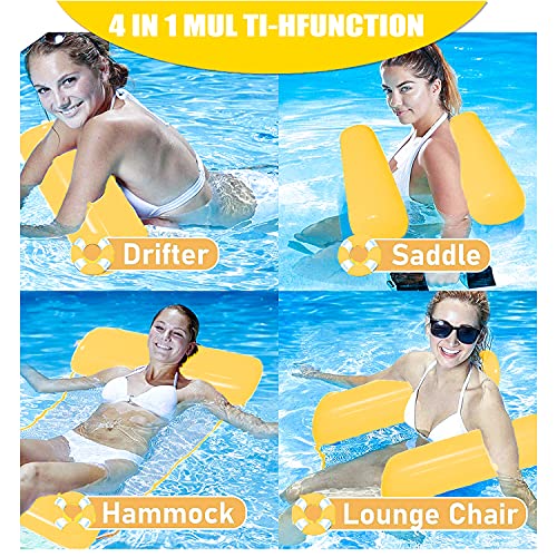 Hamaca flotante, colchoneta para piscina, hamaca hinchable para piscina, hamaca de playa, 4 en 1, sillón flotante, piscina, colchón o piscina