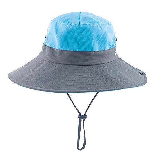 HAPPYPOP Sombrero para mujer con protección UV, plegable, para senderismo, jardín, boonie, azul, Talla única