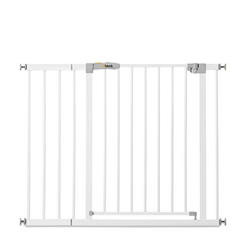 Hauck Barrera de Seguridad de Niños para Puertas y Escaleras Open N Stop KD Safety incl. Extension 21 cm, Sin Agujeros, 96 - 101 cm, Metal, Blanco