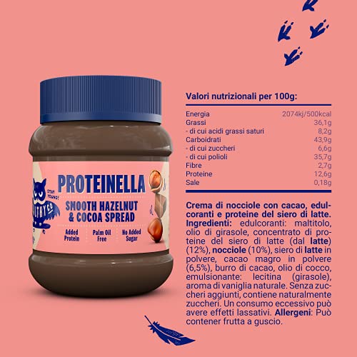 HealthyCo - Proteinella para untar con sabor a avellanas y cacao 400g - Un refrigerio saludable sin azúcar agregada, sin aceite de palma y con proteína agregada