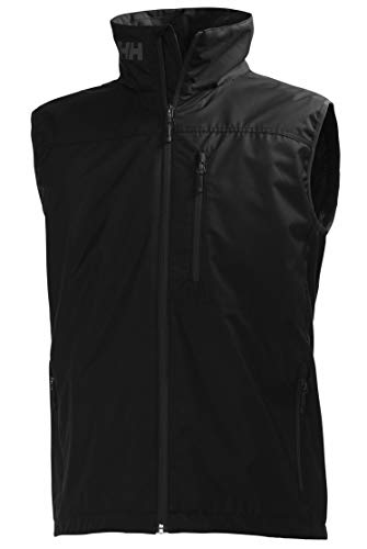 Helly Hansen Crew Vest Chaleco Marino con Forro Polar Interior para Hombres, Impermeable y diseñado para Cualquier Actividad Casual o Deportiva, Negro, S