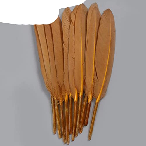 Hermosa pluma de pato para manualidades de joyería 200 piezas 10-15 CM DIY tocado de plumas de ganso-16 naranja