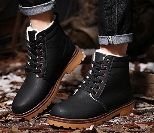 Herramientas más gruesas de invierno para ayudar a calentar botas con botas antideslizantes, negro, 44