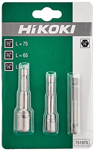 Hikoki tools 751970 - Juego adaptadores hexagonal llave vaso(3u)
