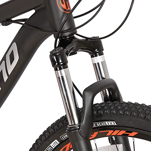 Hiland Bicicleta de montaña con Ruedas de radios de 29 Pulgadas, Marco de Aluminio, 21 Marchas, Freno de Disco, Horquilla de suspensión, Color Negro…