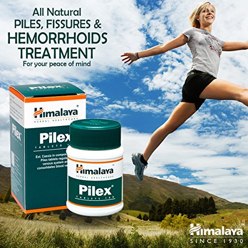 Himalaya Herbals Pilex - Tratamiento Natural para Hemorroides y Almorranas, Tratamiento de Fisura, Alivio del Dolor, Tabletas sin Gluten, 100 Cápsulas
