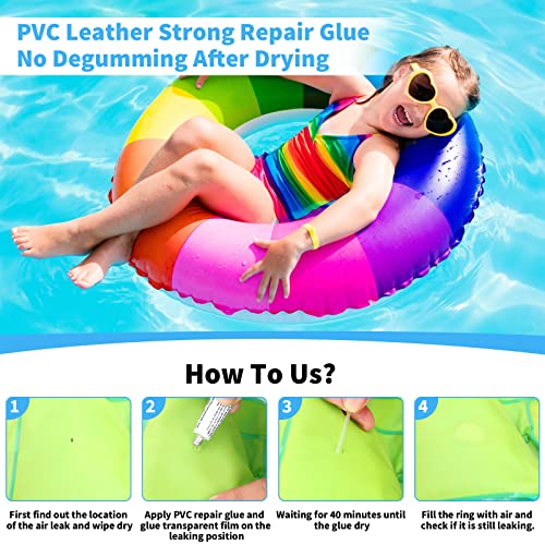 HOCO Parche de Reparación y Tubo Adhesivo, para Productos inflables de PVC, como Camas inflables, sofás inflables, Botes inflables, Pelotas de Playa, Anillos de natación, Carpas, etc