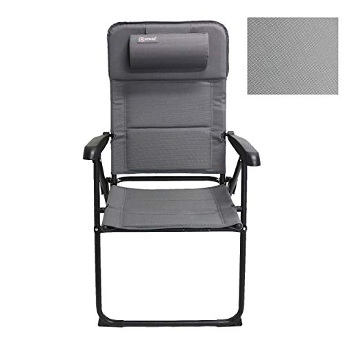 Homecall silla de jardín plegable acolchada con espuma de secado rápido y respaldo ajustable, gris
