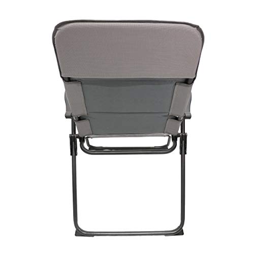 Homecall silla de jardín plegable acolchada con espuma de secado rápido y respaldo ajustable, gris