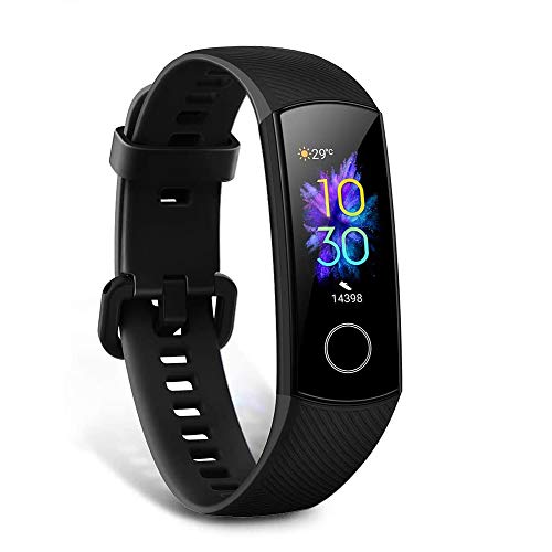 HONOR Band 5 smartwatch,Pulsera de Actividad Inteligente Reloj Impermeable IP68 con Pulsómetro,Monitor de Actividad Deportiva, Fitness Tracker con Podómetro Negro (Versión Global)