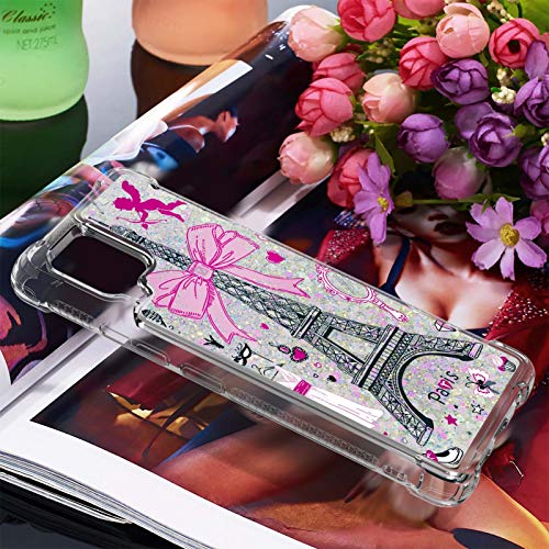 HopMore Glitter Funda para Samsung Galaxy A42 5G Purpurina Silicona Cover 3D Liquido Brillante Dibujos Transparente Carcasa Samsung A42 5G Resistente Antigolpes Case Protección - Turm