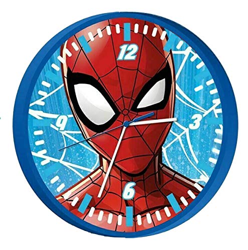 HOVUK® Disney Character Marvel Spiderman - Reloj de pared unisex de cuarzo para niños y niñas de 3 años
