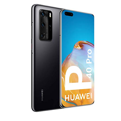 Huawei P40 Pro 5G - Smartphone de 6,58" OLED (8GB RAM + 256GB ROM, Cámaras Leica (50+40+12+TOF), zoom 50x, Kirin 990 5G, 4200 mAh, EMUI 10 HMS) Negro + altavoz CM51 [Versión ES/PT]