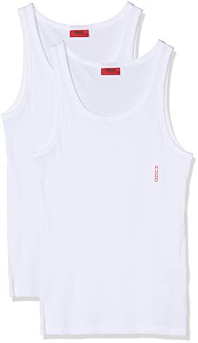 HUGO Tank Top Twin Pack Camiseta sin Mangas, Blanco (White 100), M 2 para Hombre