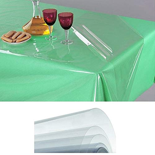 Hule | Mantel Mesa Antimanchas | Mantel Mesa Comedor y Mesa Cocina PVC Impermeable, para Interior y Exterior Transparente (100_x_140_cm, 60)