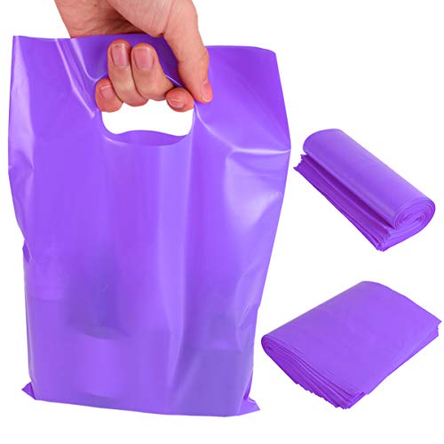 ibasenice Bolsas de Artículos de 100 Piezas con Asa - Bolsas de Plástico para Compras - Bolsas Reutilizables Y Duraderas para Regalos Camisas Tiendas