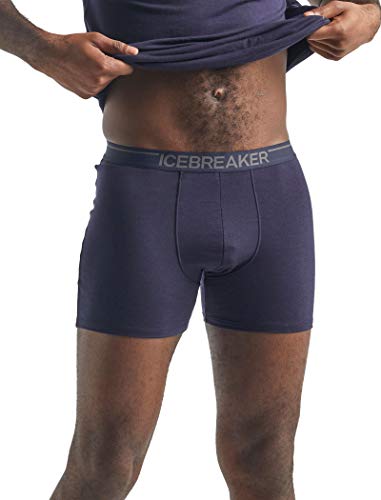 Icebreaker - Boxers Anatomica de Lana Merina para Hombre, 150 Ultralight Fabric - Midnight Navy, L