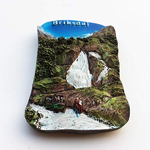 Imán para nevera con diseño de Glaciar Jostedal Glaciar Parque Nacional de Noruega en 3D, recuerdo del Parque Nacional de Noruega, decoración del hogar y la cocina, imán para nevera