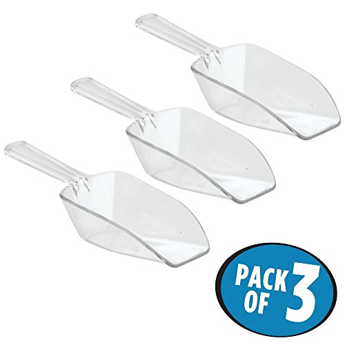InterDesign Basic Cuchara dosificadora para 1/2 taza, cucharas medidoras muy grandes de plástico, juego de 3 ud para medidas de cocina, transparente