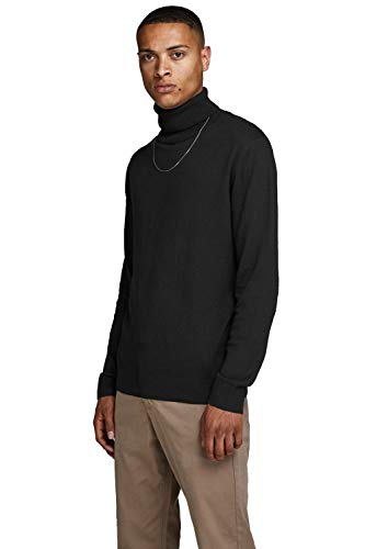Jack & Jones Jjeemil Knit Roll Neck Noos Camiseta Cuello Alto, Negro (Black Black), Medium para Hombre