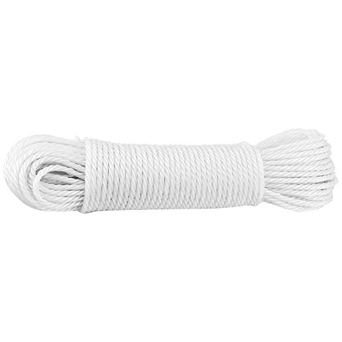 Jadeshay Cuerda de Nylon - 20m Líneas de Cuerda para Tender la Ropa al Aire Libre Reemplazo de jardín clasificado para Acampar al Aire Libre, 4 Colores(Blanco)