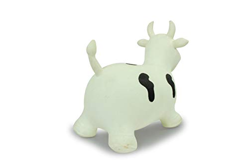 Jamara 460318 - Toro animal saltarín blanco/negro con bomba - Orejas como soporte