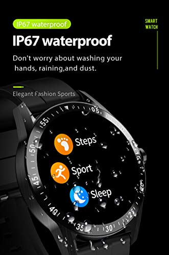 JINPXI Relojes Inteligentes Hombre Llamada Bluetooth con Pulsómetro,Podómetro,Monitor de Sueño,5 Modos de Deportes Cronómetrol,Pulsera de Actividad,Smartwatch Inteligentes Hombre para iOS y Android