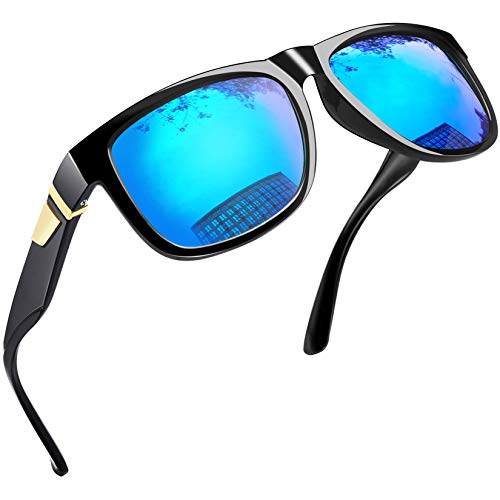 Joopin Gafas de Sol Hombre Clásicas Cuadradas Gafas de Sol Polarizadas Mujer Protección UV400 Retro Vintage Elegante para Conducir Viajes Golf Senderismo Pesca Deportes al Aire Libre Brillante Azul