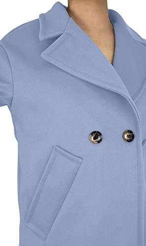 Jophy & Co - Abrigo cruzado de mujer - Abrigo invernal con bolsillos y botones - Modelo n. 6557&6595, Jeans (cód. 6557), M