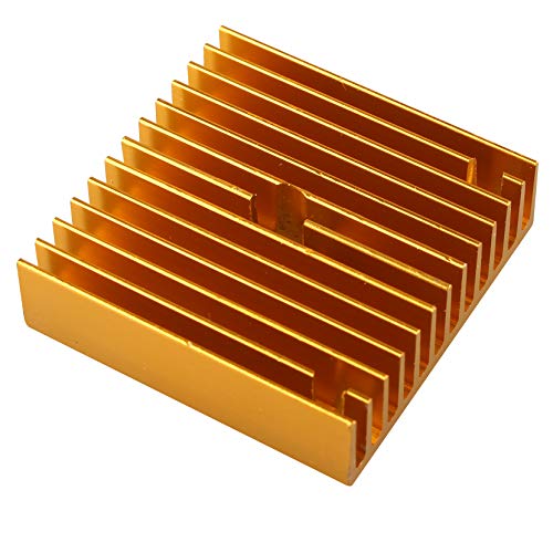 Jopto 4 accesorios de impresora 3D 40 mm disipador de calor de aluminio dorado 40 x 40 x 11 mm para enfriar impresoras 3D Makerbot MK7/MK8, TEC1-12706 enfriador de peltier termoeléctrico