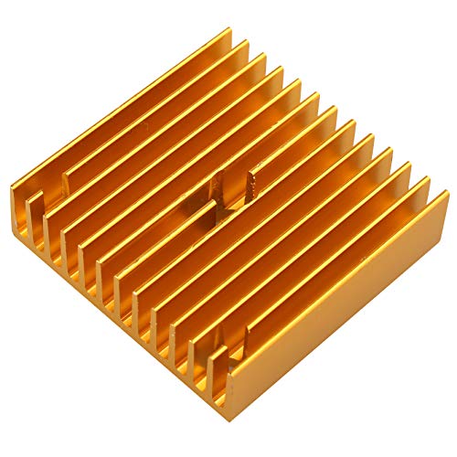 Jopto 4 accesorios de impresora 3D 40 mm disipador de calor de aluminio dorado 40 x 40 x 11 mm para enfriar impresoras 3D Makerbot MK7/MK8, TEC1-12706 enfriador de peltier termoeléctrico