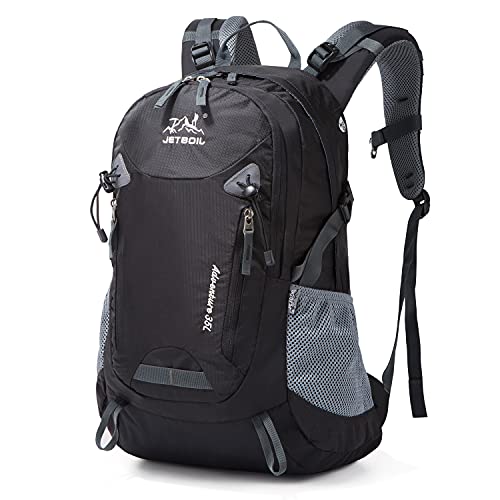 JOQINEER Mochila de senderismo 35L para hombres y mujeres, mochila de viaje impermeable, mochila de camping multifuncional, mochila ligera al aire libre (1311 Black)