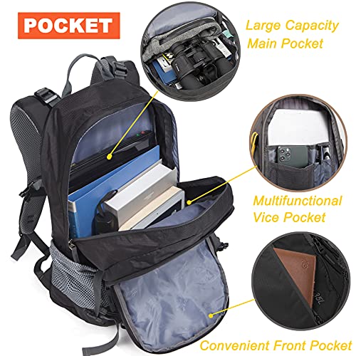 JOQINEER Mochila de senderismo 35L para hombres y mujeres, mochila de viaje impermeable, mochila de camping multifuncional, mochila ligera al aire libre (1311 Black)