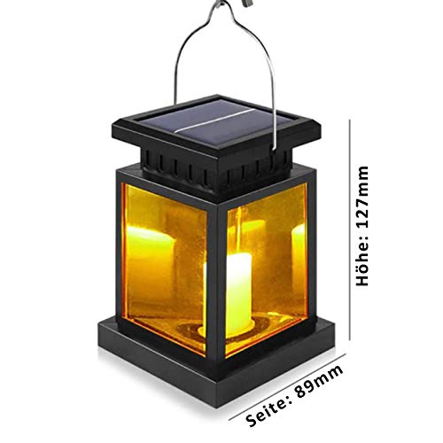 Juego de 2 farolillos solares LED con vela LED, blanco cálido, incluye batería – 2 vasos en juego de lámpara solar para jardín (2 farolillos con vela LED)
