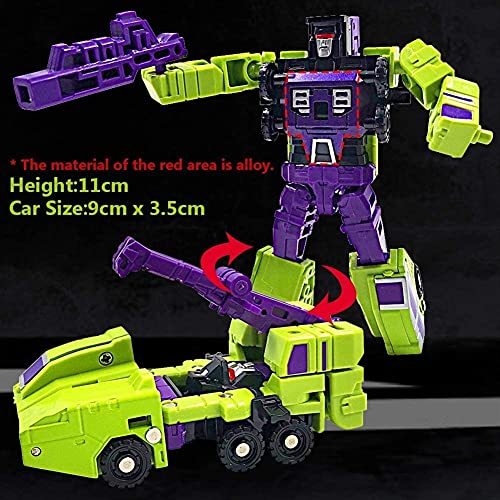 Juguetes de Transformers, GT Ingeniería devastador Green Alloy Combiner 6 en 1 Vehículo de ingeniería al modelo de cargador de cubo de camión de automóviles, adecuado para niños y niñas (regalo)