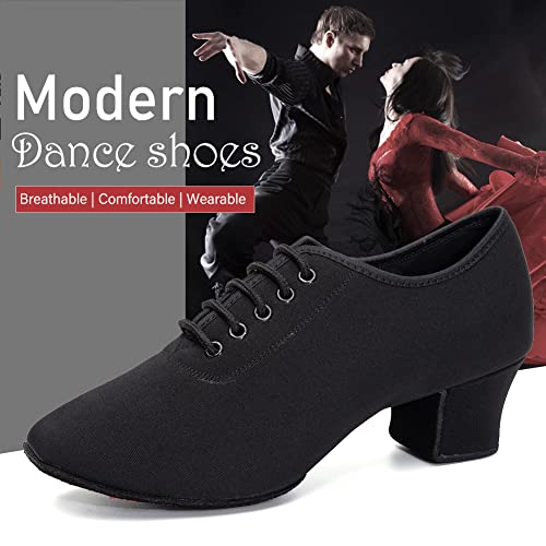 JUODVMP Zapatos de Baile Práctica Mujer Hombre Zapatos de Profesor de Baile Salón de Baile Salsa Jazz Zapatos de Entrenamiento de Baile Tacón bajo 5 cm Suela de Gamuza, 45 EU