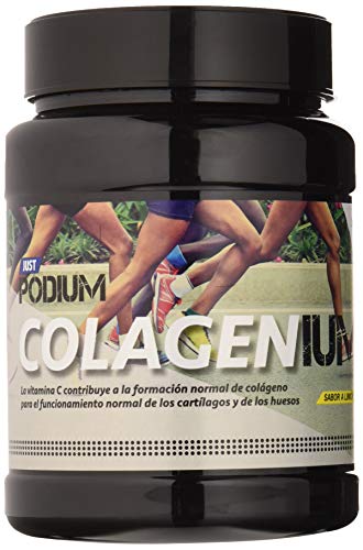 Just Podium Colagenium 600, Colágeno Hidrolizado + Magnesio + Ácido Hialurónico + Vitamina C + Vitamina a + 100% Natural, Sabor Limón, 600 g