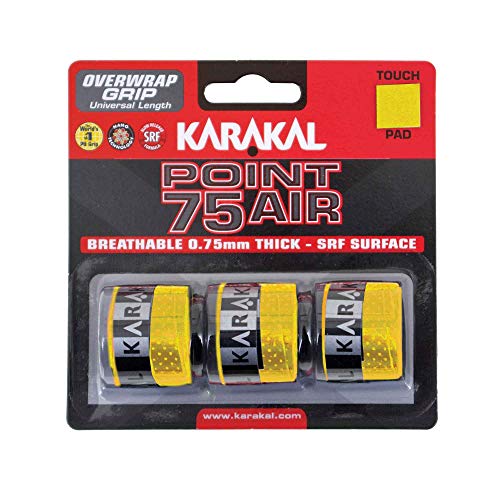 Karakal Point 75 Air overwrap Grip – Pack de 3 Amarillo amarillo