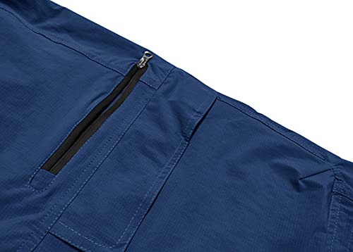 KEFITEVD Pantalones cortos de carga de secado rápido para hombre, transpirables, escalada, safari, Hombre, KEF-34D-Royal Blue-L, Azul marino claro, 44