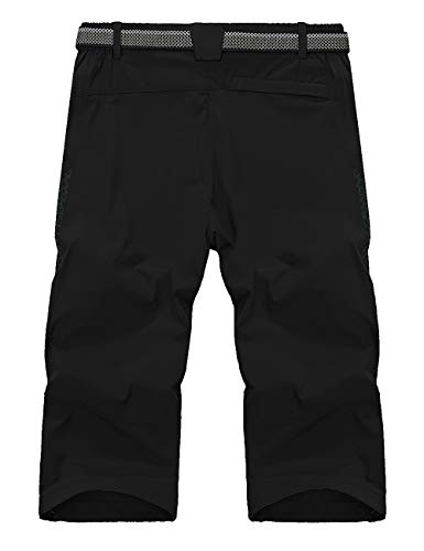 KEFITEVD Pantalones Cortos de Senderismo para Hombre Pantalones Ligeros para Exteriores Capri Outing Camping Pantalones de Verano Pantalones Cortos de Escalada Bermudas Gris 34 (Etiqueta: 3XL)