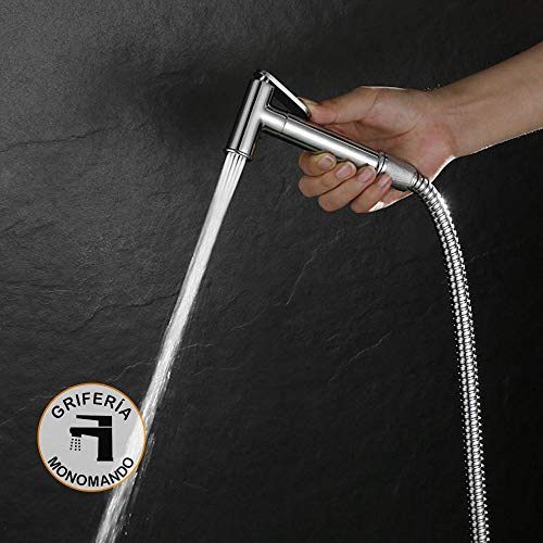Kibath 1151414 - Grifo para el WC con ducha de mano, higiene íntima para sustitución del bidet, monomando agua fría y caliente